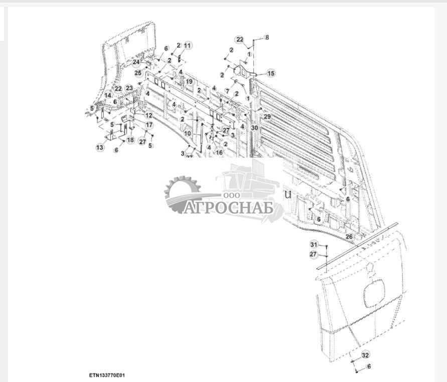 Панель и декоративный кронштейн, правые 